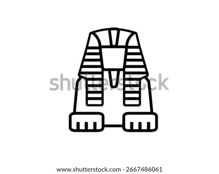 Sphinx outline icon isolated on white background. Symbol of country Egypt city vector.
