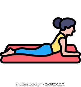 Sphinx Pose Icon Lineal Color Vector Illustration