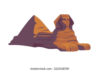 sphinx and pyramid in Egypt icon isolated