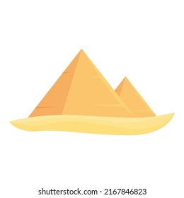 Sphinx pyramid icon cartoon vector. Cairo sand. Africa sky