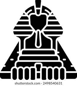 Sphinx solid glyph vector illustration