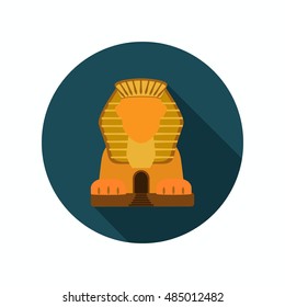 Sphinx statue color icon. Flat design