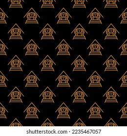 Sphinx vector Egyptian concept geometric outline seamless pattern with dark background