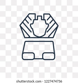 Sphinx vector outline icon isolated on transparent background, high quality linear Sphinx transparency concept can be used web and mobile