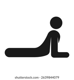 Sphinx Yoga Pose Icon. Minimal Meditation Vector for Fitness and Health Design