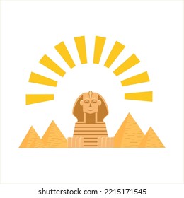 Sphinx.Cartoon egypt icon. Illustration, vector.Isolated on white background