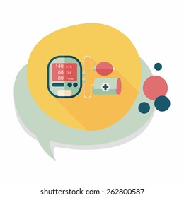 sphygmomanometer blood pressure flat icon with long shadow,eps10