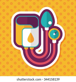 Sphygmomanometer flat icon with long shadow