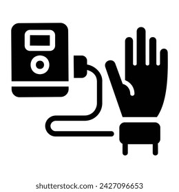 sphygmomanometer Glyph Icon Background White