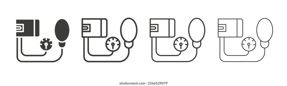 Sphygmomanometer icon collection for website design, app, UI design.