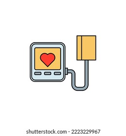 Sphygmomanometer icon in color, isolated on white background 