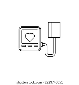 Sphygmomanometer icon in line style icon, isolated on white background