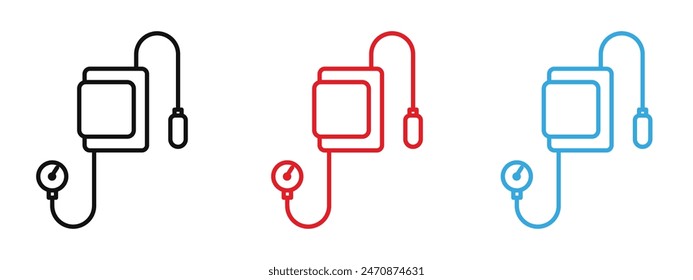 Sphygmomanometer icon mark in filled style
