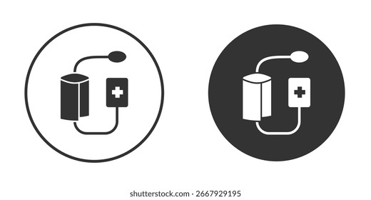 Símbolo de silueta de icono de esfigmomanómetro. Vector aislado ilustración