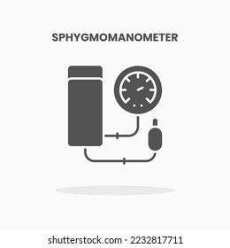 Icono de esfigmomanómetro ilustración vectorial estilo de glifo. Excelente para web, app, producto digital, presentación, interfaz de usuario y muchos más.