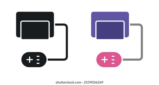 Sphygmomanometer icons in black and colored version