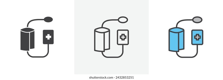 Sphygmomanometer Isolated Line Icon Style Design. Simple Vector Illustration