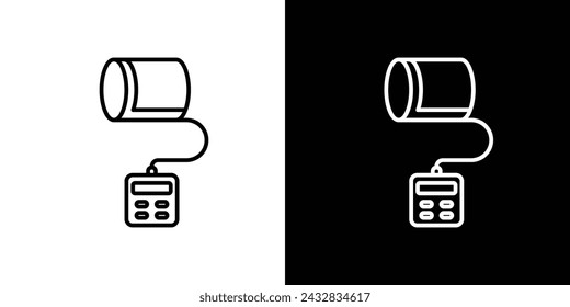 Sphygmomanometer Line Icon on White Background for web.