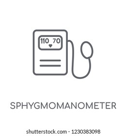 Sphygmomanometer linear icon. Modern outline Sphygmomanometer logo concept on white background from Health and Medical collection. Suitable for use on web apps, mobile apps and print media.