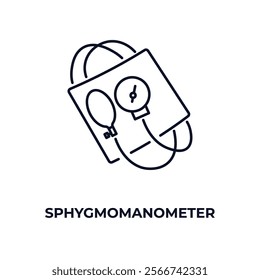 sphygmomanometer outline icon. Linear vector from health and medical concept. Thin line sphygmomanometer icon isolated on white background
