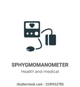 Sphygmomanometer vector icon on white background. Flat vector sphygmomanometer icon symbol sign from modern health and medical collection for mobile concept and web apps design.