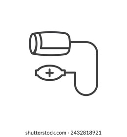 Sphygmomanometer Vector Line Icon Illustration.