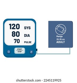 Sphygmomanometers(BP) electronic automatic, on white background diagnosis type of medical equipment