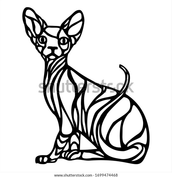 Sphynx Chat Modele 2d Pour La Image Vectorielle De Stock Libre De Droits