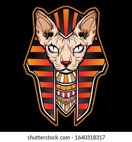 sphynx cat egyptian vector logo