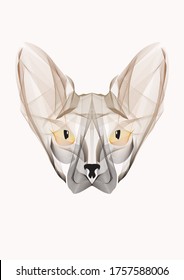 Sphynx, Cat face blend tool. Vector illlustration.