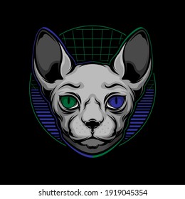 sphynx cat logo. vector EPS 10