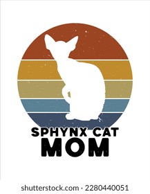 Sphynx Cat mom retro t shirt vector file 