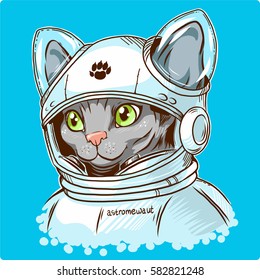 Sphynx cat in a spacesuit. Astronaut