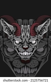 Sphynx monsters head vector illustration