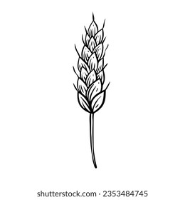Spica black color line art sign. Vector art illustration isolated on white background.