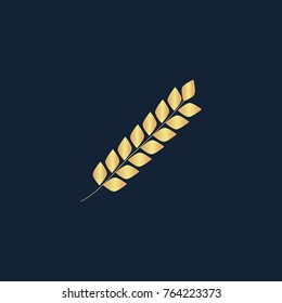 Spica icon flat. Simple gold pictogram on dark background. Vector illustration symbol