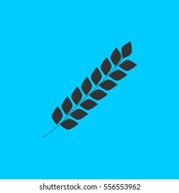 Spica icon flat. Simple vector black pictogram on blue background