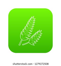 Spica icon green vector isolated on white background