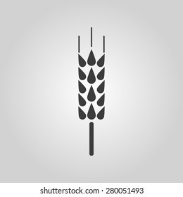 The spica icon. Wheat symbol. Flat Vector illustration. Button Set