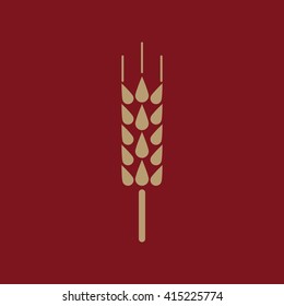 The spica icon. Wheat symbol. Flat Vector illustration. Button Set