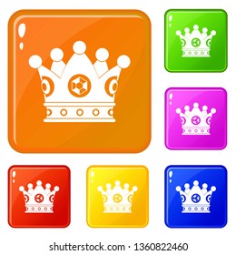  Spica icons set collection vector 6 color isolated on white background