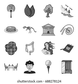 Spice, apiary, value, crime, organs and other web icon in monochrome style. Italy, art, restaurant icons in set collection.