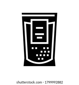 vector de icono de glifo de bolsa de especias. signo de la bolsa de especias. símbolo de contorno aislado ilustración negra