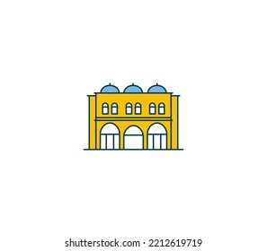 Spice Bazaar symbol and city landmark tourist attraction illustration.
