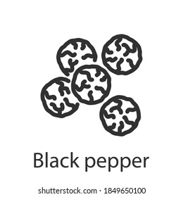 Spice black pepper, linear icon. Editable stroke