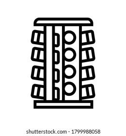 vectores de icono de línea de base de botellas de especias. botellas de especias de pie. símbolo de contorno aislado ilustración negra
