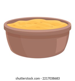 Spice bowl icon cartoon vector. Powder food. Flavor pepper