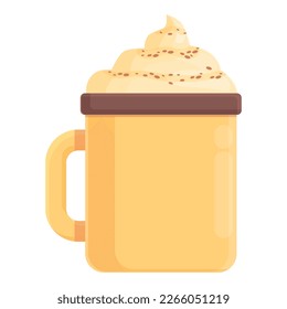 Spice cappuccino icon cartoon vector. Drink latte. Cream beverage