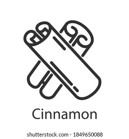 Spice cinnamon, linear icon. Editable stroke