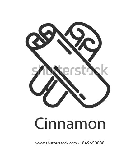 Spice cinnamon, linear icon. Editable stroke